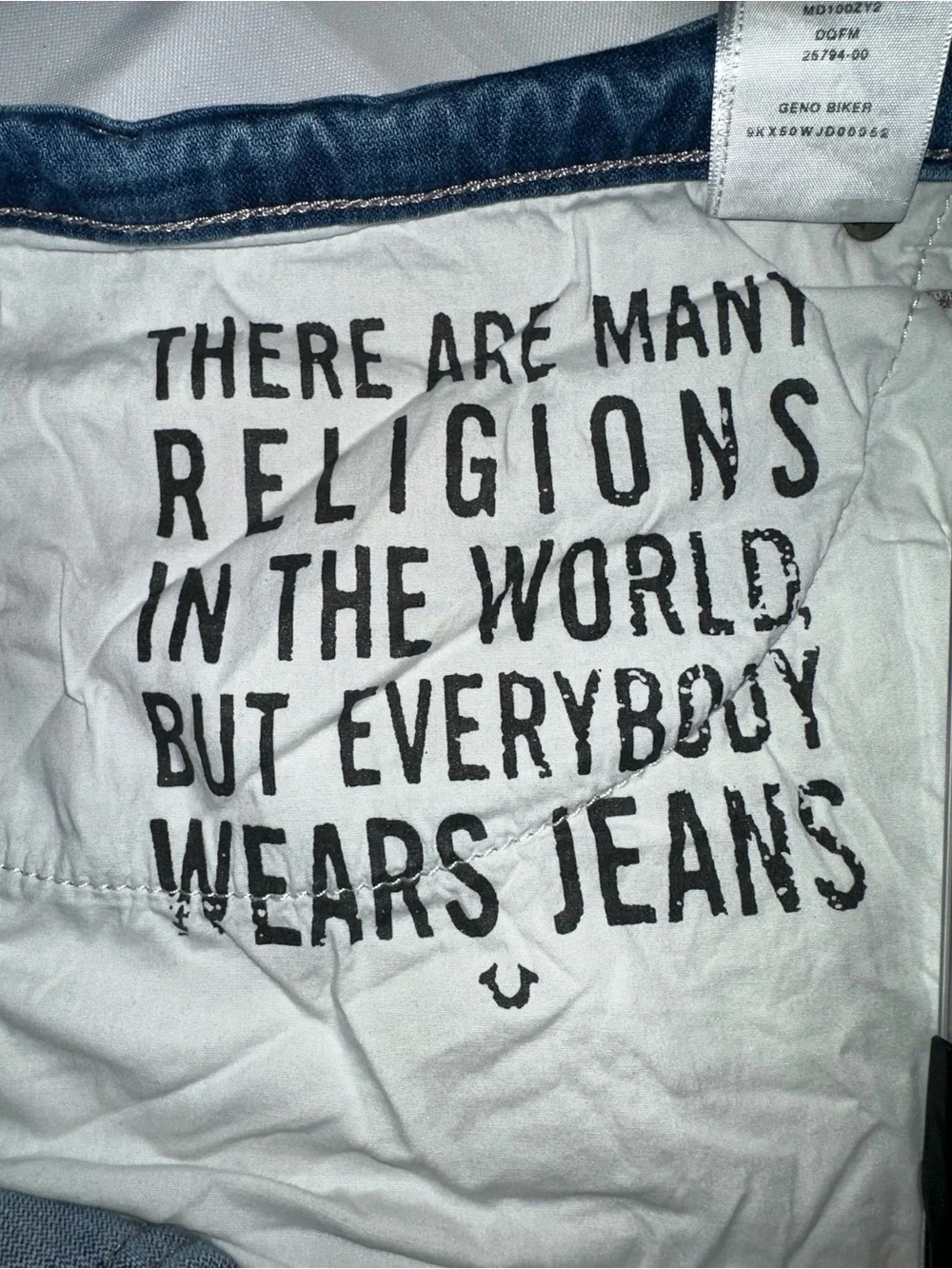 True Religion Men's Distressed Dark Blue Slim-Straight Jeans